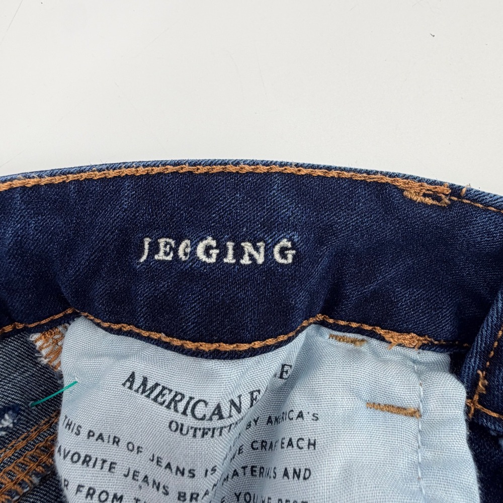 American Eagle Jegging Women 6 Short Dark Blue Stretch Skinny Jeans - Picture 4 of 8